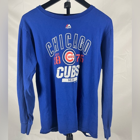 Majestic Other - Majestic Chicago Cubs Long Sleeve Shirt Blue MLB Baseball Mens Size Medium